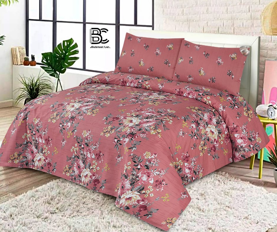 Gul Ahmed – King Cotton Bed Sheet Set 3 Pcs (Design BZF – 154)