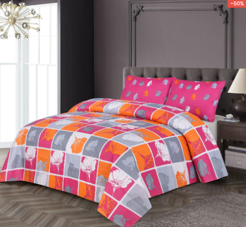 Gul Ahmed - King Cotton Bed Sheet Set 3 Pcs (Design BZF - 276)