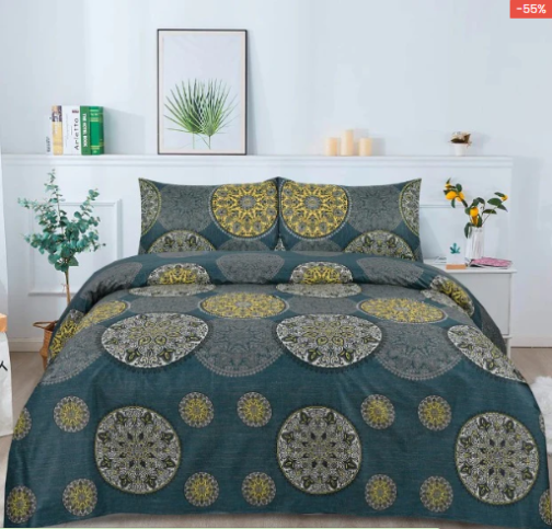 Gul Ahmed - King Cotton Bed Sheet Set 3 Pcs (Design BZF - 277)