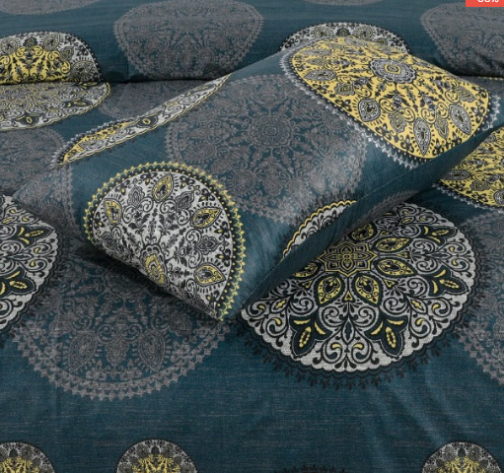 Gul Ahmed - King Cotton Bed Sheet Set 3 Pcs (Design BZF - 277) - Image 2