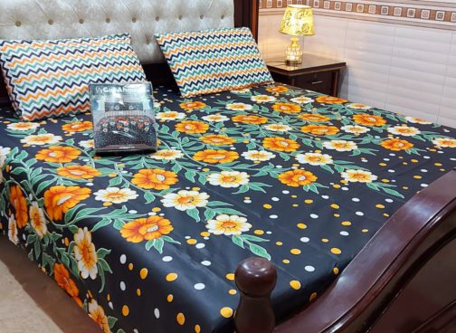 Gul Ahmed - King Cotton Bed Sheet Set 3 Pcs (Design SJB - 176)