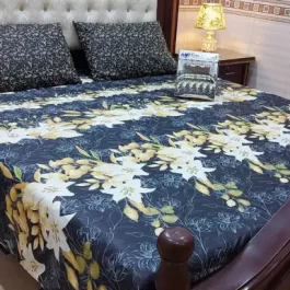 Gul Ahmed – King Cotton Bed Sheet Set 3 Pcs (Design SJB – 101)