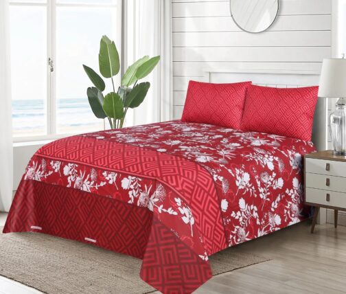 Gul Ahmed - King Cotton Bed Sheet Set 3 Pcs (Design BZF - 274)