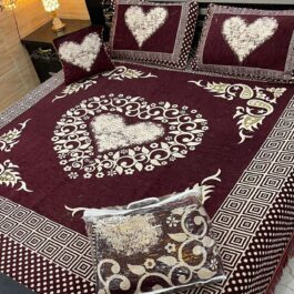 VELVET JACQUARD - KING SIZE BED SHEET SET (4-PIECE) [Design SJV - 15]