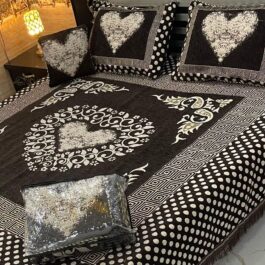 VELVET JACQUARD - KING SIZE BED SHEET SET (4-PIECE) [Design SJV - 23]