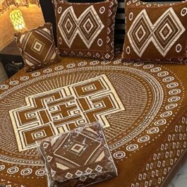 VELVET JACQUARD – KING SIZE BED SHEET SET (4-PIECE) [Design SJV – 41]