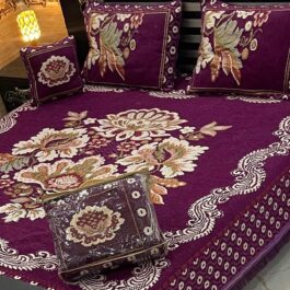 VELVET JACQUARD – KING SIZE BED SHEET SET (4-PIECE) [Design SJV – 57]