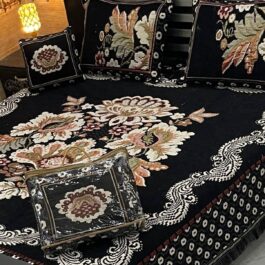 VELVET JACQUARD – KING SIZE BED SHEET SET (4-PIECE) [Design SJV – 60]
