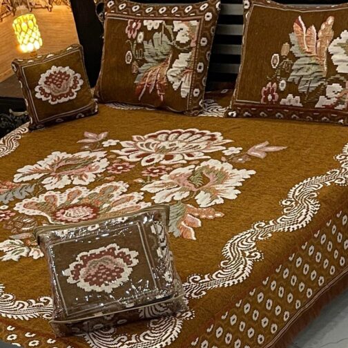 VELVET JACQUARD - KING SIZE BED SHEET SET (4-PIECE) [Design SJV - 63]