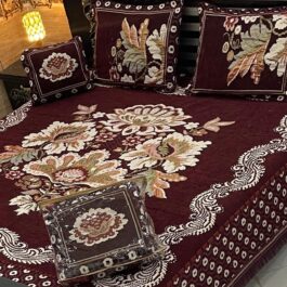 VELVET JACQUARD – KING SIZE BED SHEET SET (4-PIECE) [Design SJV – 66]