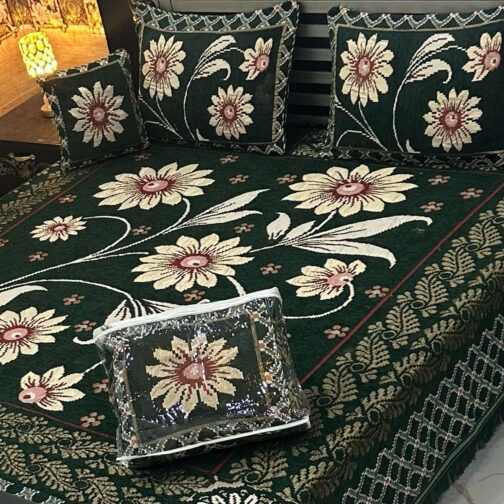 VELVET JACQUARD - KING SIZE BED SHEET SET (4-PIECE) [Design SJV - 72]