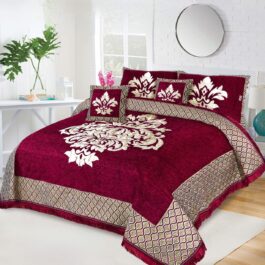 BRIDIFY VELVET BRIDAL BED SHEET SET – 5PCS (BVB 05)