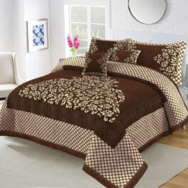 BRIDIFY VELVET BRIDAL BED SHEET SET - 5PCS (BVB 07)