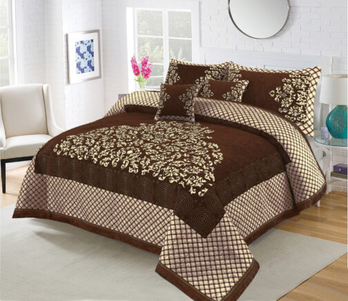 BRIDIFY VELVET BRIDAL BED SHEET SET - 5PCS (BVB 07)