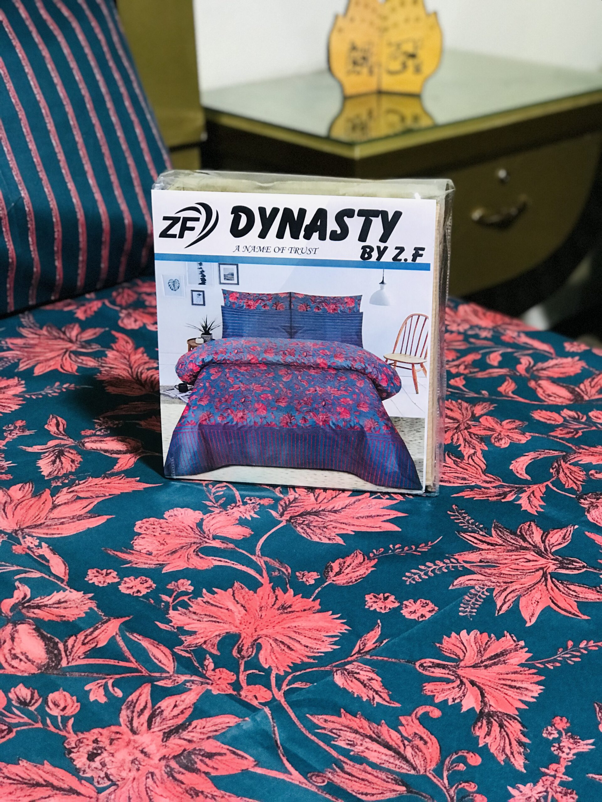 DYNASTY – King Cotton Bed Sheet Set 3 Pcs (Design SJB – 132)