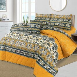King Size Cotton Comforter Set (7 Pcs) {Design SJC-025}