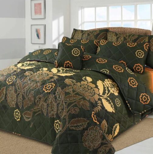 King Size Cotton Comforter Set (7 Pcs) {Design SJC-022}