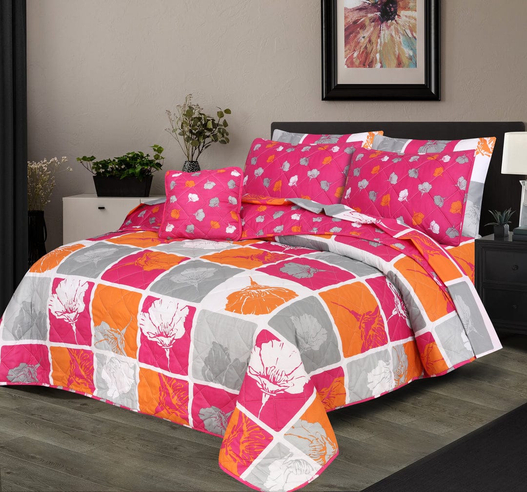 King Size Cotton Comforter Set (7 Pcs) {Design SJC-021}