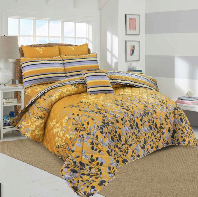 King Size Cotton Comforter Set (7 Pcs) {Design SJC-018}