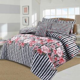 King Size Cotton Comforter Set (7 Pcs) {Design SJC-026}