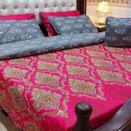 King Size Cotton Comforter Set (7 Pcs) {Design SJC-013}
