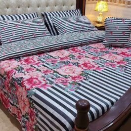 King Size Cotton Comforter Set (7 Pcs) {Design SJC-026}