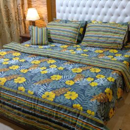 King Size Cotton Comforter Set (7 Pcs) {Design SJC-027}