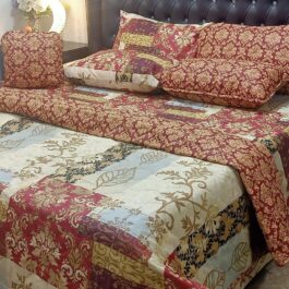 King Size Cotton Comforter Set (7 Pcs) {Design SJC-055}