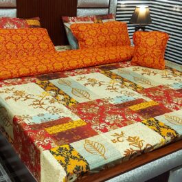 King Size Cotton Comforter Set (7 Pcs) {Design SJC-074}