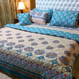 King Size Cotton Comforter Set (7 Pcs) {Design SJC-063}