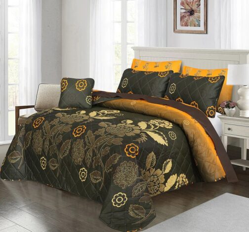 King Size Cotton Comforter Set (7 Pcs) {Design SJC-010}