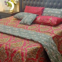 King Size Cotton Comforter Set (7 Pcs) {Design SJC-075}