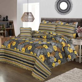 King Size Cotton Comforter Set (7 Pcs) {Design SJC-079}