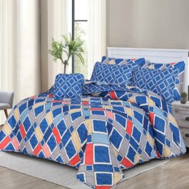 King Size Cotton Comforter Set (7 Pcs) {Design SJC-078}