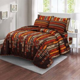 King Size Cotton Comforter Set (7 Pcs) {Design SJC-077}