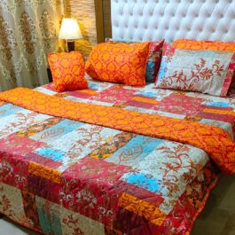 King Size Cotton Comforter Set (7 Pcs) {Design SJC-086}