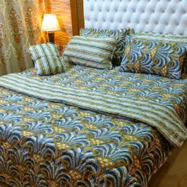 King Size Cotton Comforter Set (7 Pcs) {Design SJC-085}