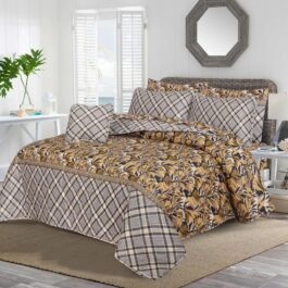 King Size Cotton Comforter Set (7 Pcs) {Design SJC – 8}