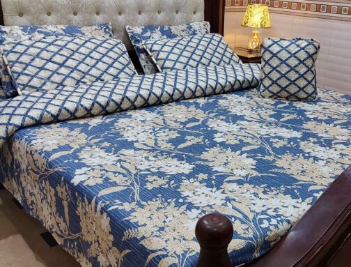 King Size Cotton Comforter Set (7 Pcs) {Design SJC - 11} - Image 2