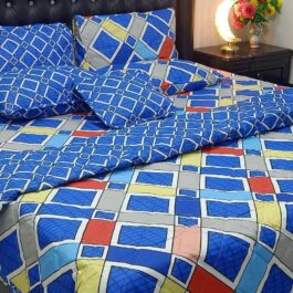 King Size Cotton Comforter Set (7 Pcs) {Design SJC – 2}