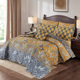 King Size Cotton Comforter Set (7 Pcs) {Design SJC – 1083}