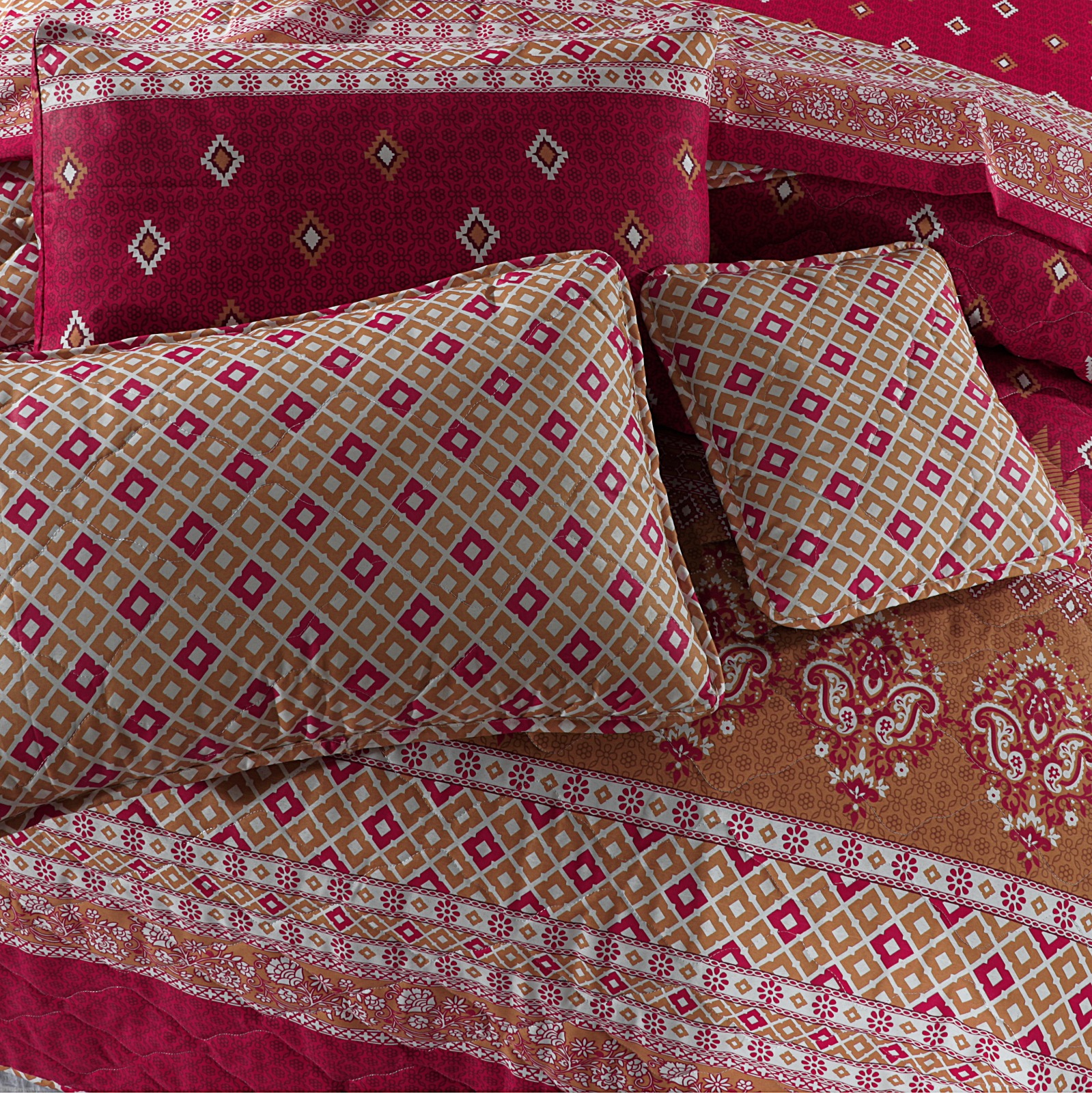 King Size Cotton Comforter Set (7 Pcs) {Design SJC – 1080}