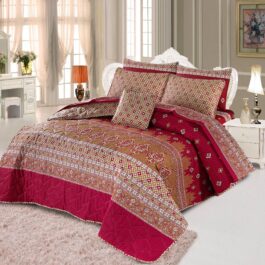 King Size Cotton Comforter Set (7 Pcs) {Design SJC – 1080}