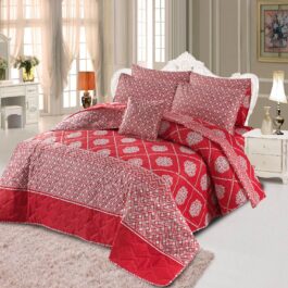 King Size Cotton Comforter Set (7 Pcs) {Design SJC – 1073}