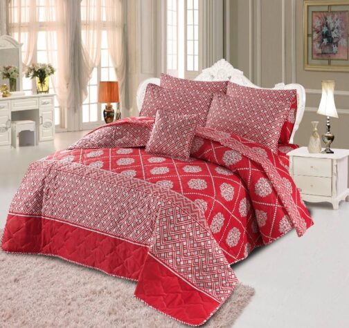 King Size Cotton Comforter Set (7 Pcs) {Design SJC - 1073}