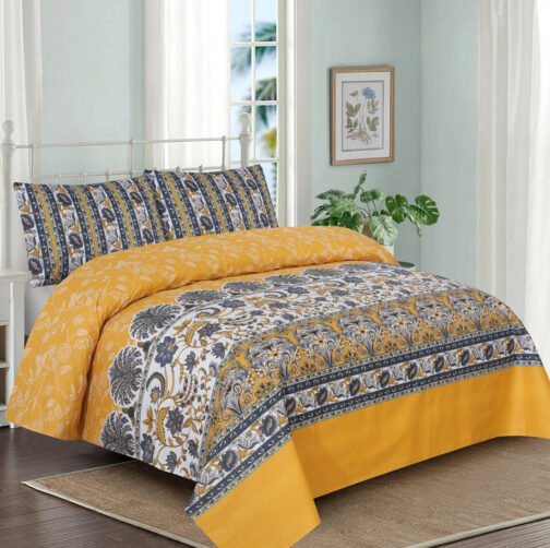 Gul Ahmed - King Cotton Bed Sheet Set 3 Pcs (Design SJB - 059)