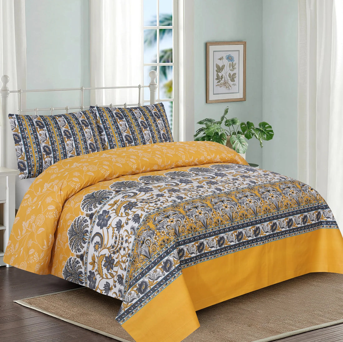 Gul Ahmed – King Cotton Bed Sheet Set 3 Pcs (Design SJB – 059)