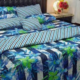 King Size Cotton Comforter Set (7 Pcs) {Design SJC-031}