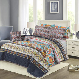 King Size Cotton Comforter Set (7 Pcs) {Design SJC – 1128}
