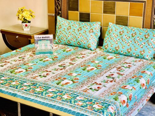 Gul Ahmed - King Cotton Bed Sheet Set 3 Pcs (Design BZF - 283)